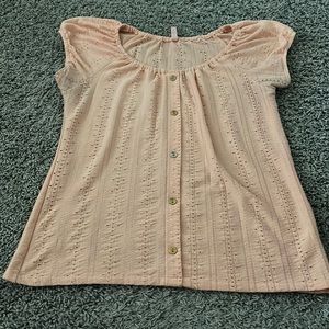 Peach, short sleeve, shirt, size medium